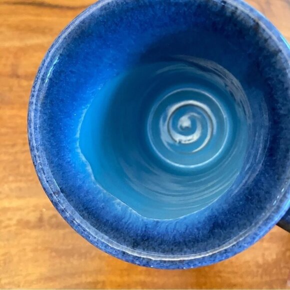 Deneen Pottery Hand Thrown Light Blue Drip Glaze The Original Pancake House Mug - Picture 6 of 12